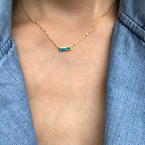 Bar Necklace Vermeil 925 sterling silver Necklace - Picture 1 of 7